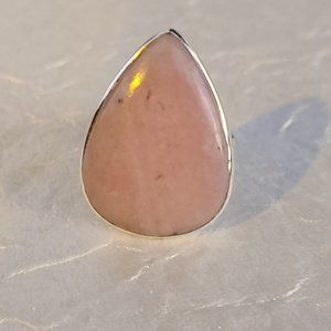 Pink Onyx Chunky Ring Sterling Silver Size 10 -Chunky Ring Size 10